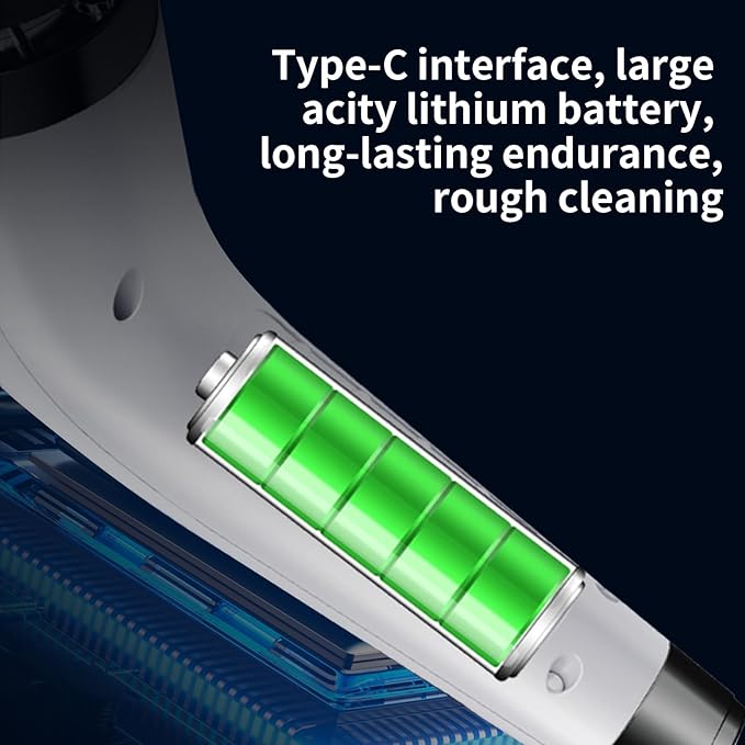 Rechargeable Electric Spin Scrubber Waterproof Power Cleaner with 7 Brush Heads1 Window Squeegee2 Speeds Adjustable Long Handle for Bathroom Floor Shower Tile &amp Kitchen Cleaning (White)