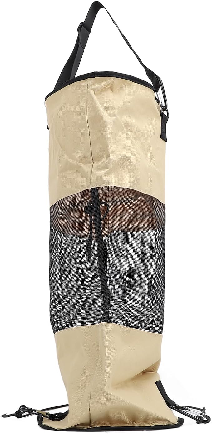 Boat Trash Bag Nylon Mesh Reusable Garbage Container with Lanyard Marine Waste Bag for Fishing Camping Outdoor Seaside Use Durable Oxford Cloth and Mesh Design