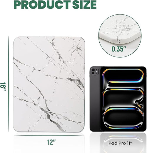 2 Pack Quick Dry Stone Drying Mat for Kitchen Counter Water-Absorbent Diatomaceous Dish Drying Mats Multi-Purpose Stone Drying Tray for Cups Dishes Bottles White-Marble