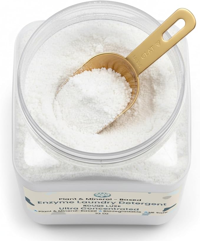 Ultra-Concentrated Enzyme Laundry Detergent - Rouge Luxe | Plant &amp Mineral-Based Stain Remover Odor Eliminator | Safe for Sensitive Skin Biodegradable HE Compatible | 32 oz