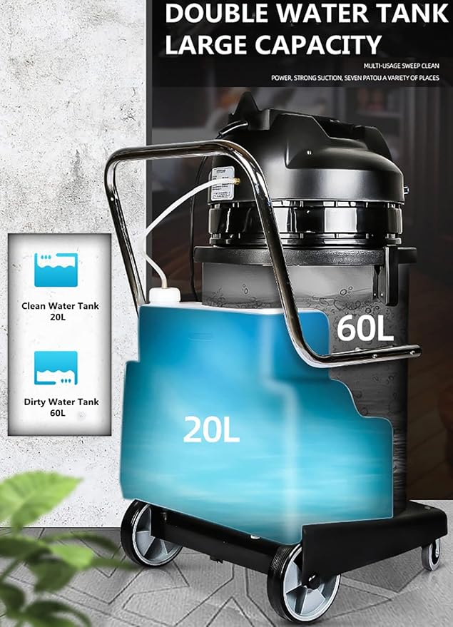 Carpet Cleaner Machine Powerful 3 in 1 Stainless Steel Deep Cleaning Extractorfor Household/Commercial Carpets Sofas and Curtains