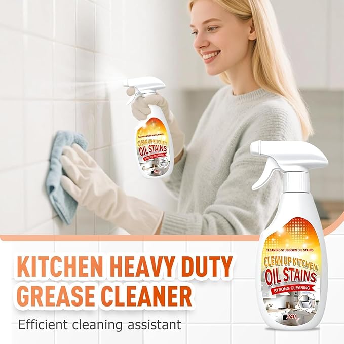 Clean Kitchen Oil Stains Spray Heavy-Duty Kitchen Degreaser Foam Cleaner Multi Functiona Foam Cleaner Spray Oil &amp Stain Foam Remover For Oven Counter Tops Stove Range Hood (2 240ML)