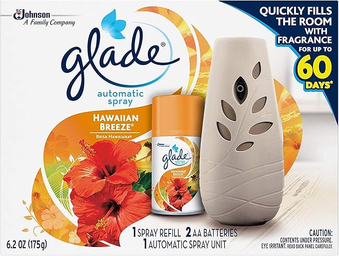 Glade Automatic Spray Air Freshener Hawaiian Breeze Starter 6.2 Ounce (Pack of 8)