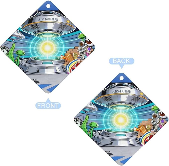 5PCS Car Air Freshener Hanging Personalized Double Sided UFO Base Car Fresheners Long Lasting New Cars Scents Cute Automotive Freshies for Closets Drawers (tea)