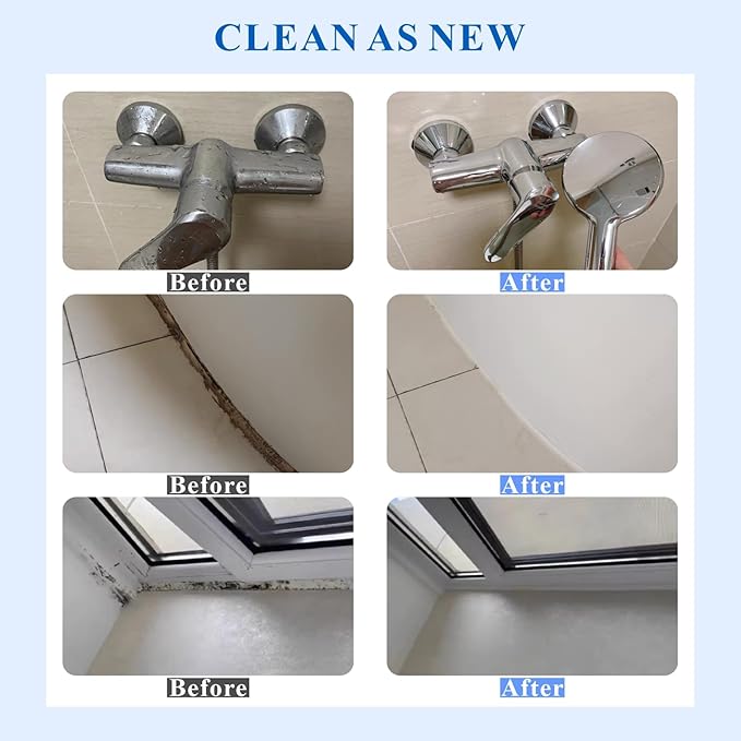 Household Mold Stain Remover GelGrout Cleaner Best for Home Kitchen Sink Bathroom ShowerFront Load Washing Machine Refrigerator Strips Silicone CaulkSink Sealant(2Pack)