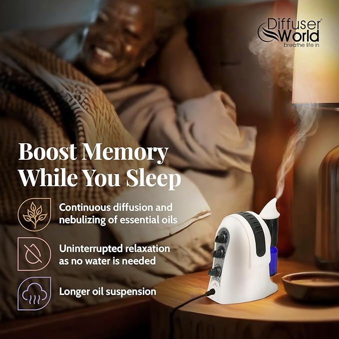 1000 Sq Ft Waterless Diffuser for Essential Oils Made in USA Black Waterless Aroma Atomizer for Large Room Fragrance Air Diffuser for Home Scent Machine Air Aromatherapy Oil Diffusers