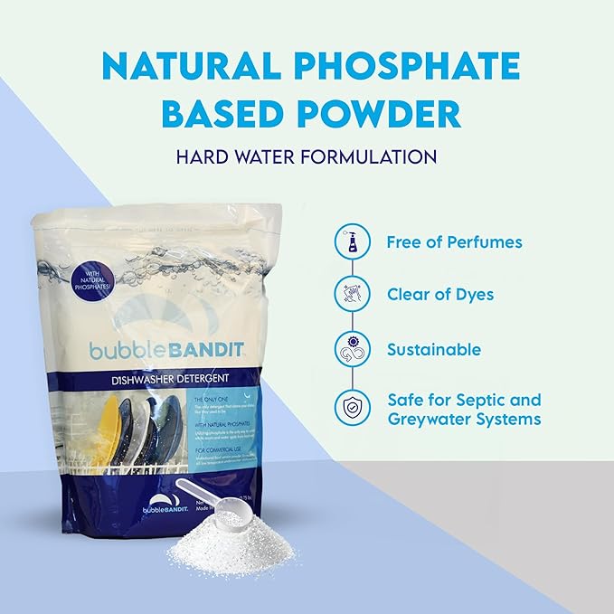 Dishwasher Powder Detergent with Phosphate. The Best Dishwasher Detergent for Spotless Dishes in Hard Water! ALL-IN-ONE (Soak Wash &amp Rinse). (Pack of 1)…