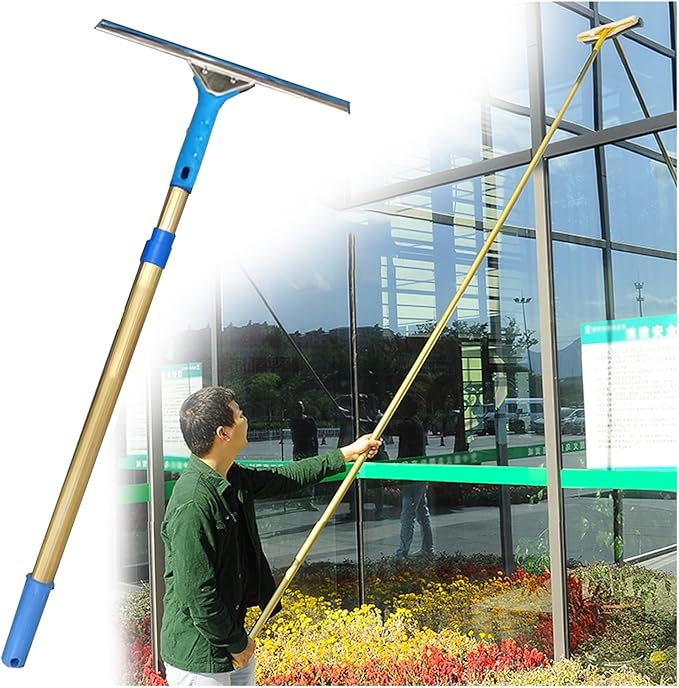 Retractable Window Cleaner Mops Kit 40 Ft Windows Clean Tool with Extension Pole Glass Cleaning Equipment for Indoor &amp Outdoor High Window Cleaning