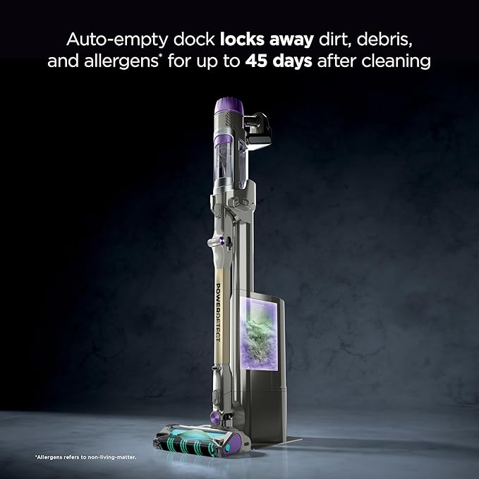 Shark Cordless Vacuum Cleaner with HEPA Filter PowerDetect Clean &amp Empty Powerful Suction Auto-Empty System Pet Hair Pickup Carpets &amp Hardfloor Dark Gray IP3251