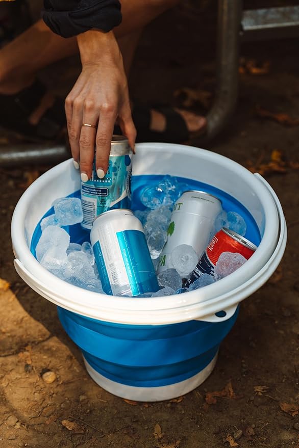 Coghlan's Collapsible 2.6-Gallon Bucket – Lightweight Portable Camping Water Container for Dishwashing Cleaning and Gear Storage – Durable Design Ideal for Campers Hikers and Outdoor Activities