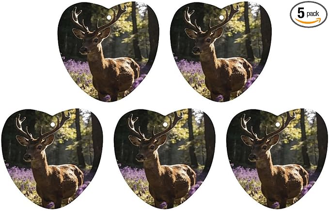 5PCS Car Air Freshener Hanging Personalized Double Sided Stag Flowers Car Fresheners Long Lasting New Cars Scents Cute Automotive Freshies for Closets Drawers (tea)