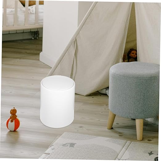 PRETYZOOM Press Trash Can with Lid White Wastebasket for Home Office and Bedroom Versatile Trash Container for Easy Waste Disposal