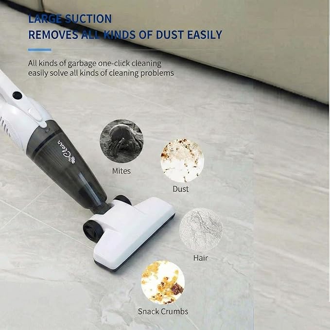 Stick Vacuum Cleaner 600W Corded Bagless Upright Vacuum for Carpet Hardwood Tile Floors Lightweight with Crevice Tool Picks Up Pet Hair Human Hair Great for Home Dorm Small Spaces