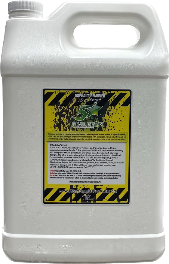Asphalt Remover - 1 Gallon. Biodegradable Cleaner USDA Certified BioBased Product No Offensive Odor Superior Formula out-works dangerous products