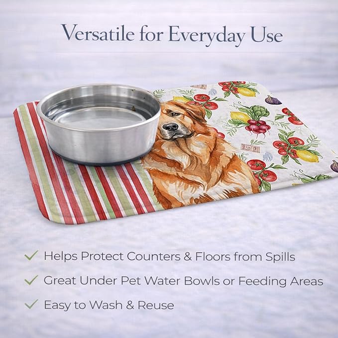 Caroline's Treasures Red Leonberger Vegetables Dish Drying Mat Absorbent Dish Drying Mat Pad for Kitchen Counter Dish Drainer Mat for Countertop 14 x 21 Multicolor