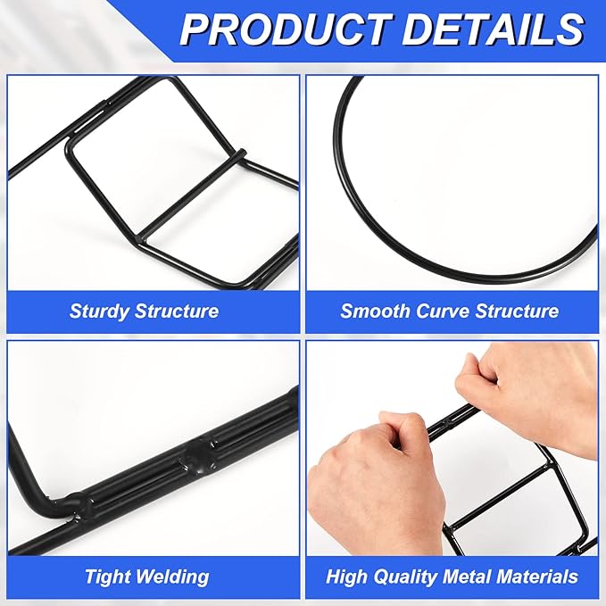 Roshtia 8 Pack Industries Dust Mop Frame 5 x 18 Inch Commercial Clip on Wire Dry Mop Head Frame Metal Iron for Refill Pads Replacement Hardwood Floor Cleaning Black
