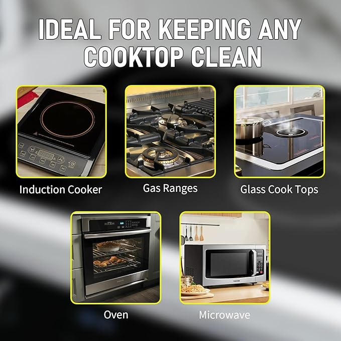 Cooktop Cleaner Kit35 oz Glass Top Stove Cleaner and PolishStove Top Cleaner Kit with ScraperScrubbing PadRemoves Tough Stains