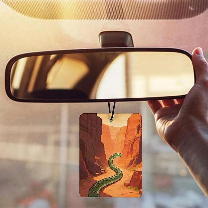 5PCS Car Air Freshener Hanging Personalized Double Sided Snake Canyon Car Fresheners Long Lasting New Cars Scents Cute Automotive Freshies for Closets Drawers (tea)