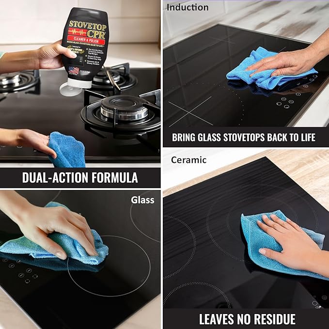 Stovetop CPR 2-in-1 Glass Stovetop Cleaner and Glass Polish(18oz)-Ceramic Top Stove Cleaner Oven Top Cooktop Electric Stove Ceramic