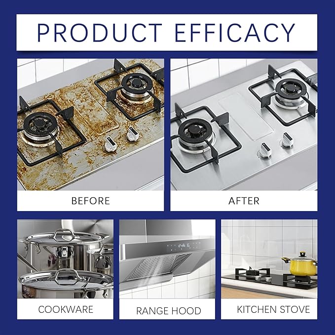 Kitchen Deep Cleaning Spray Grease &amp Stain Remover For Stoves Range Hoods Effective Degreaser Safe Formula(3PCS)