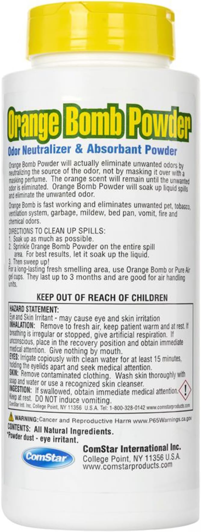 ComStar Orange Bomb Powder16 Ounces Absorbent Odor Neutralizer Fast-Acting Long-Lasting Freshness Eliminates Unwanted Odors from HVACR Systems Freshens Air in Homes Offices &amp Vehicles (60-6