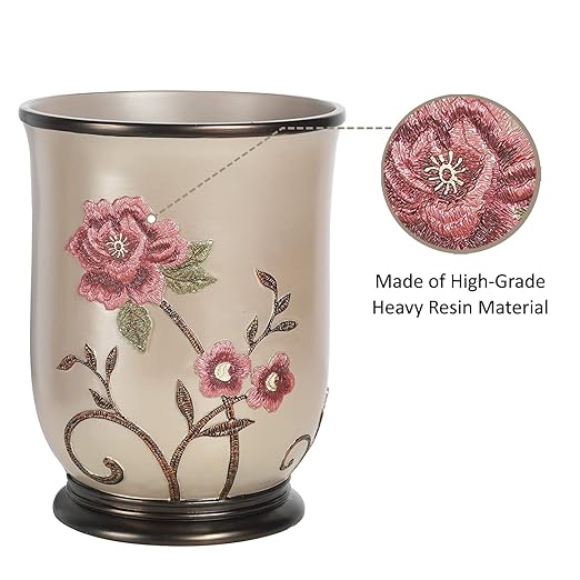 Zahari Home Decorative Trash Can for Bathroom Office &amp Bedroom - 2.1 Gallons Stylish &amp Small Trash Can for Dorms Desktop &amp Restroom - Chic Waste Basket for Compact Spaces Larrisa