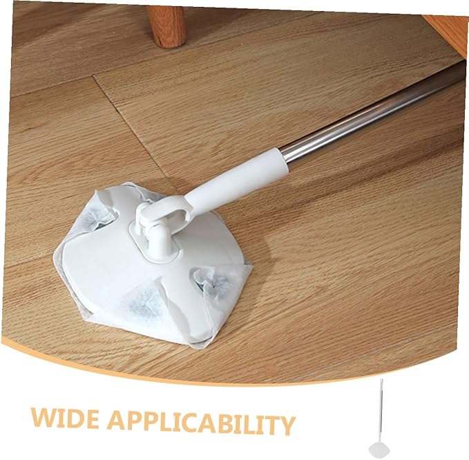Didiseaon Rotatable Dust Mop with Reusable Dry Cleaning  Small Flat Dust Broom for Hardwood Floors Triangle-Shaped Electrostatic Mop Cloth Household Cleaning Tool Set