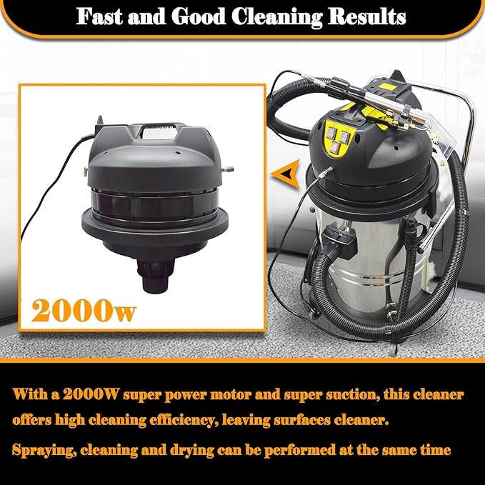 3 in 1 Carpet Extractor Machine 21.1Gal Upholstery Cleaning Machine 2000W Spraying Machine Wet/Dry Cleaning Machine with 6 Joints110V