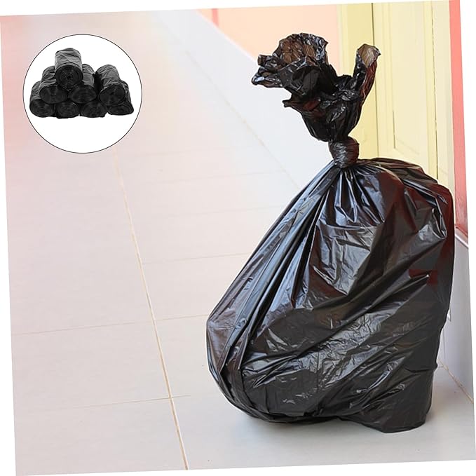 200Pcs Thick Disposable Toilet Trash Bags Black PE Strong Garbage Sacks for Portable Commode Bathroom Bedroom Kitchen Use