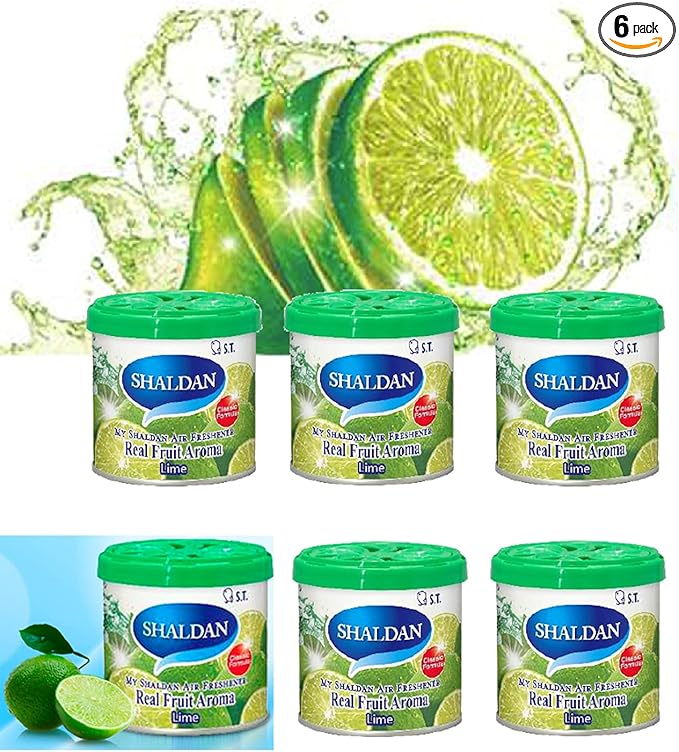 My Shaldan Lime Scent 6-cans V8 Original Classic Formula Car Cup-holder Natural air freshener Real Fruit Aroma