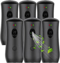 Automatic Air Freshener Spray Dispenser (6-Pack) Free Standing or Wall Mounted Adjustable Aromatherapy Machines for Home Indoor Bathrooms Offices Hotels and Commercial Places (Black001)