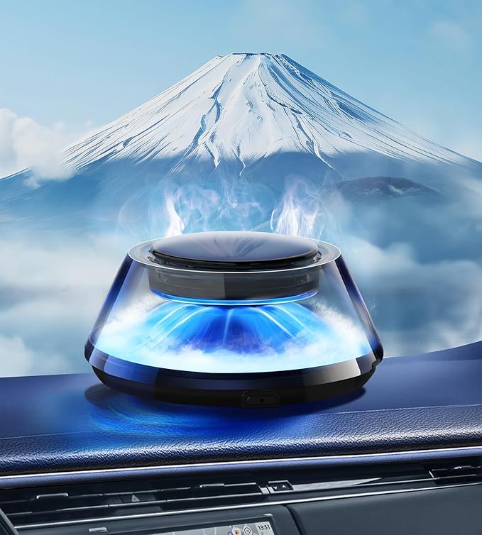 Upgraded Smart Car Air Freshener Car Diffuser Fuji Cologne &amp Pine Forest 5 Mode Ambient Light &amp Mist Fragrance with Auto On/Off Intensity Adjustable Mist for 6 Months C01 Automotive Diffuser