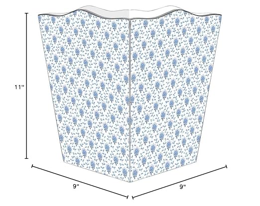 Marye-Kelley WB468-Blue Provencial Print Wastepaper Basket