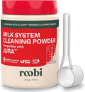 Roobi Compatible Milk System Cleaning Powder for Jura. Specially formulated for Jura Automatic Espresso Coffee Machines. 100% Vegan Carbon Neutral.