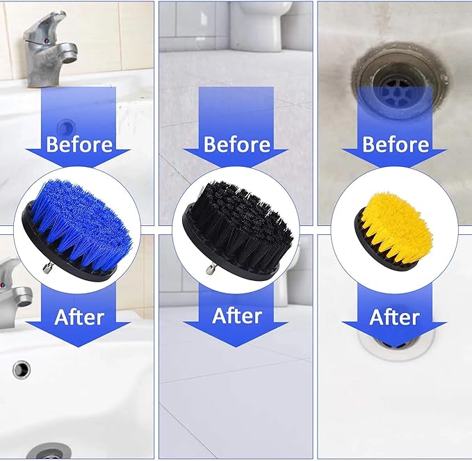 MB Stone Care Easy Oxy Marble Tile Grout Cleaner with Drill Brush KIT - Cleans Granite Stainless Steel Fabric Quartz Glass (Gallon Bundle)