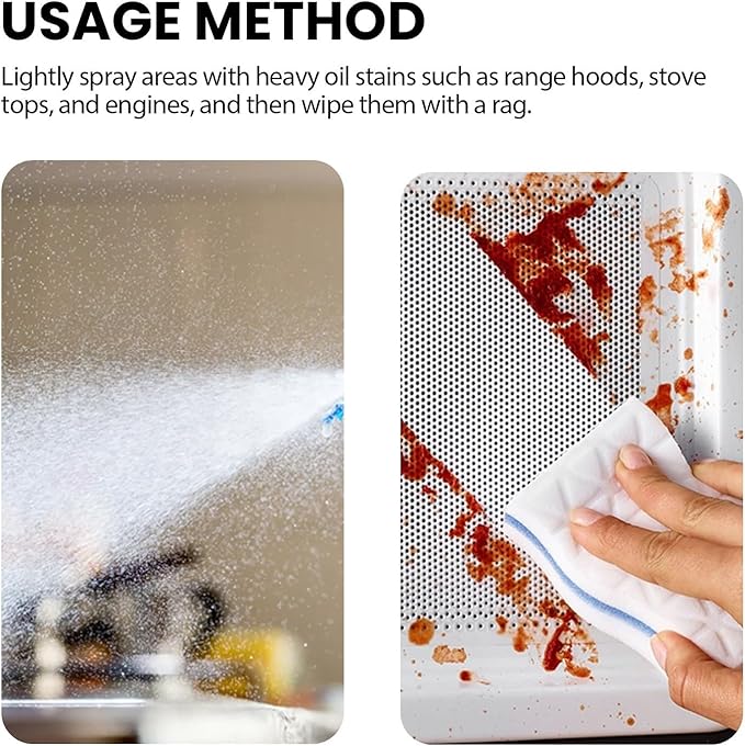 All-Purpose Heavy-Duty Degreaser Cleaner - Remove Stubborn Grease On Kitchen Hoods Tiles &amp Walls(2PCS)