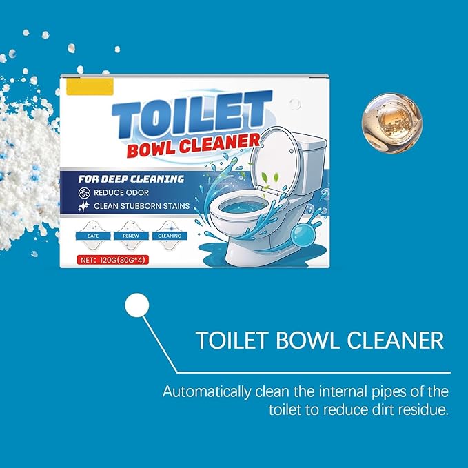 Household Toilet Cleaning Powder Gentle Stain Dissolving Reduces Odors 120g Compact Size(3pcs)
