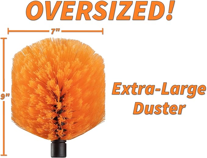 5-25 ft Cobweb Duster with Extension Pole // 30+ Foot High Reach Spider Web Cleaner Cobweb Brush for Outdoor &amp Indoor Web Cleaning // Lightweight &amp Sturdy Telescopic Pole // The Ultimate Dusti