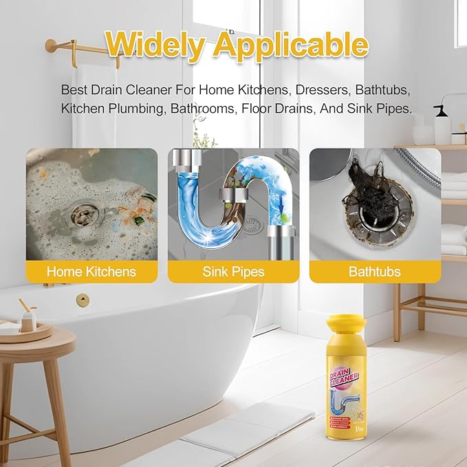 Drain Cleaner Foam Foaming Drain Cleaner Floral Sink Cleaner and Deodorizer for Kitchen Sinks Shower Drains Tubs. 2pcs Floral