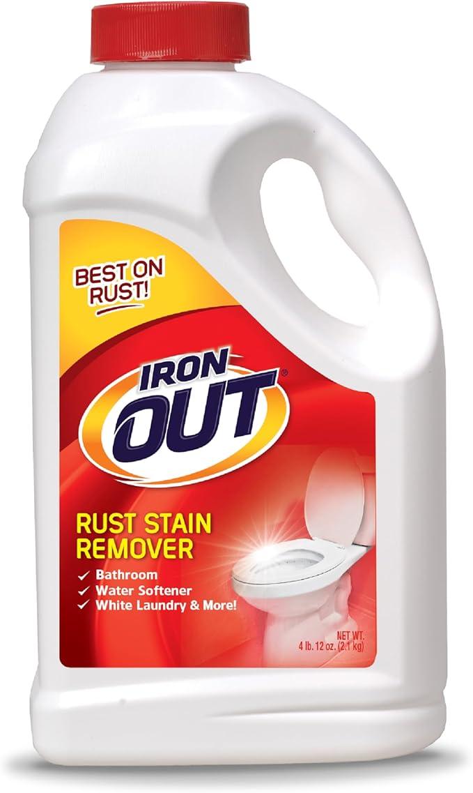 Iron OUT Rust Stain Remover Powder Remove Rust Stains In Bathrooms Kitchens Appliances Laundry And Outdoors 4.75 Pound Bottle