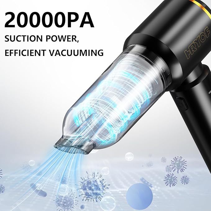 Professional Car Vacuum Cleaner 20000Pa Powerful Handheld Vacuum for Car Interior Cleaning Portable Cordless Mini Vacuum with Brushless Motor &amp Crevice Tool for Car