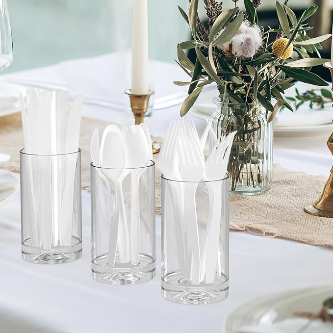 360 Count Extra Heavy Duty White Plastic Forks Disposable BPA-Free Heat Resistant Solid and Durable Disposable Forks Bulk Premium Plastic Forks heavy duty for Party Supply