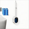 Disposable Toilet Bowl Cleaner Wand 32pcs Wall Mounted Toilet Brush and Holder for Deep Cleaning Bathroom Convenient Disposable Toilet Cleaning Solution (White)