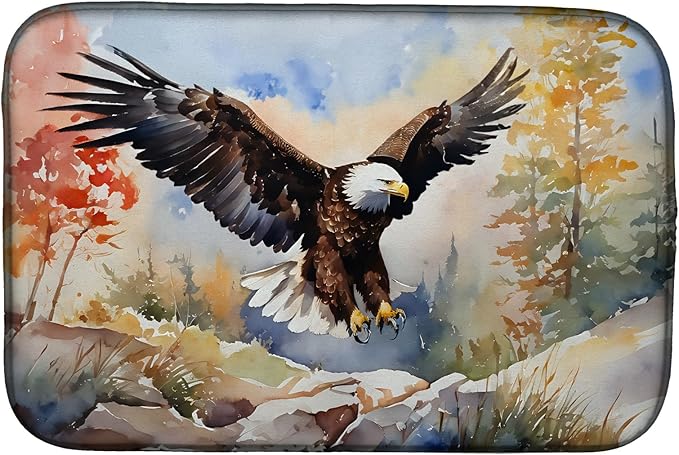 Caroline's Treasures DAC3213DDM Eagle Dish Drying Mat Absorbent Dish Drying Mat Pad for Kitchen Counter Dish Drainer Mat for Countertop 14 x 21 Multicolor
