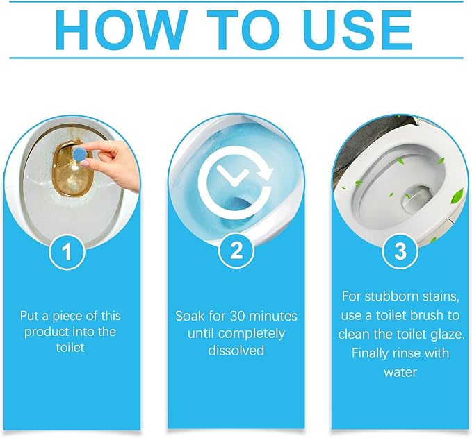 Toilet Cleaning Tablets 16 Pieces 3-Year Shelf Life Foam Action Stain Remover