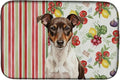 Caroline's Treasures Chocolate and White Rat Terrier Vegetables Dish Drying Mat Absorbent Dish Drying Mat Pad for Kitchen Counter Dish Drainer Mat for Countertop 14 x 21 Multicolor