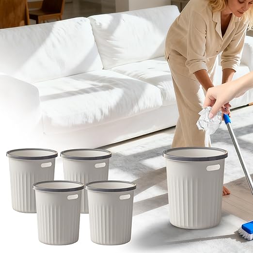 Bathroom Trash Can Round 5 Gallons Compact Garbage Cans for KitchenPlastic Commercial Small Capacity Small Garbage Can for Indoor Office Dorm Bathroom Living Room Paper Outdoor Laundry Restroom