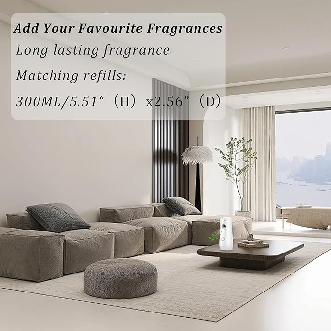 Automatic Air Freshener Spray Dispenser (6-Pack) Free Standing or Wall Mounted Adjustable Aromatherapy Machines for Home Indoor Bathrooms Offices Hotels and Commercial Places (White 001)