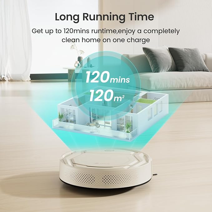 Lefant Robot Vacuum Slim Quiet 3 Adjustable Strong Suction Levels Robot Vacuum Cleaner Ideal for Pet Hair Hard Floor and Daily Cleaning WiFi/App/Alexa/iWatch Control M210 Pro