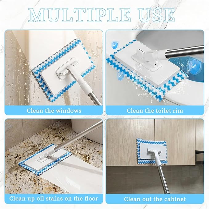2026 New Snap Grip Mini Mop Automatic Cloth Changing Mini Mops 40inches Wet &amp Dry Click Mops for House Wall Window Bathroom Toilet Corners Door